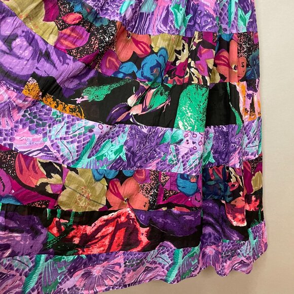 Vintage Broomstick Skirt Colorful‎ Cotton Boho Hippie Festival Elastic Waistband - Picture 8 of 13